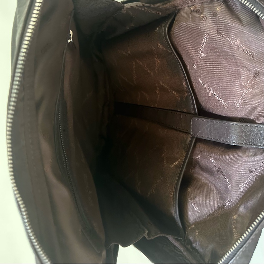 GIANNI CONTI - BROWN LEATHER BACKPACK - Picture 7 of 14